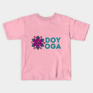 AUM Symbol, flower mandala and "DO YOGA" sign Kids T-Shirt